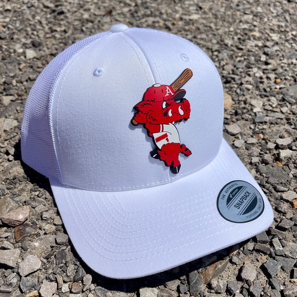 Ribby at Bat 3D YP Snapback Trucker Hat- White - Picture 2 of 5